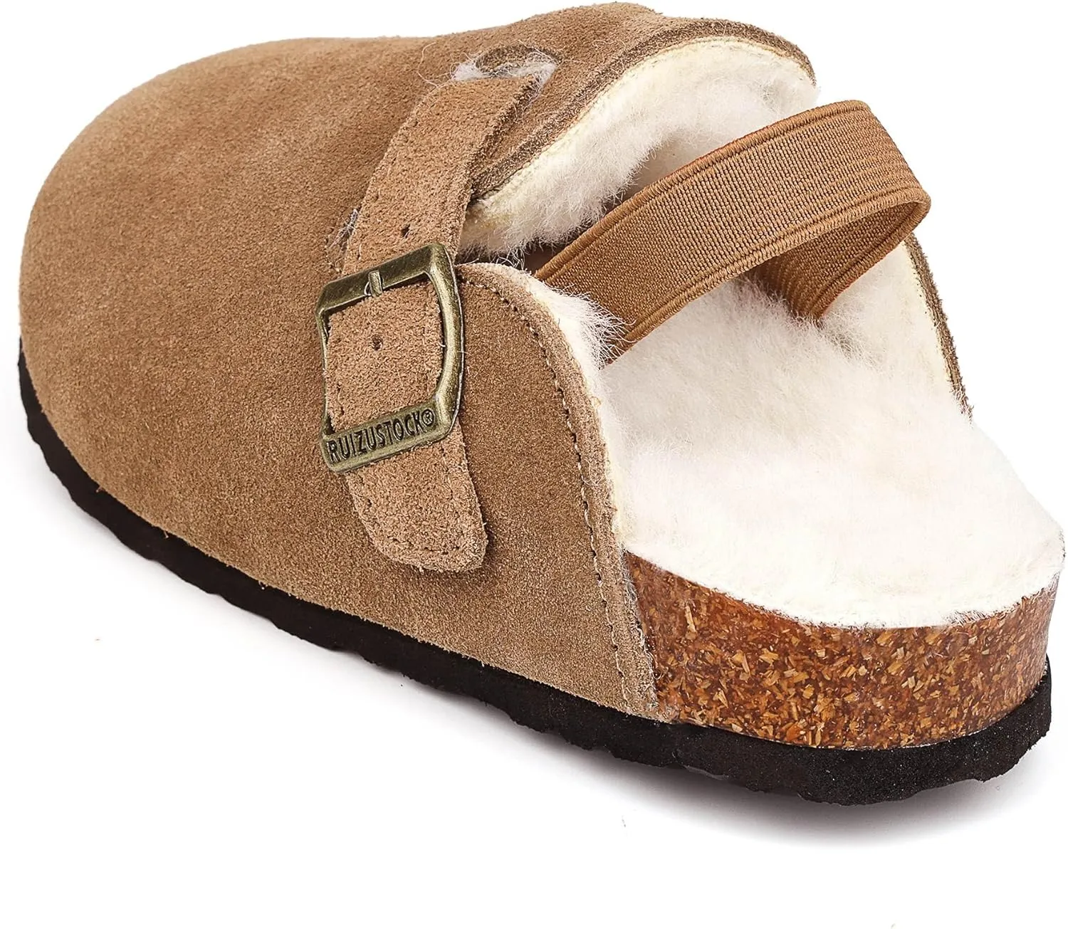 Kids Suede Clogs Toddler Clogs Boys Girls Sandals Cork Adjustable Buckle Mules