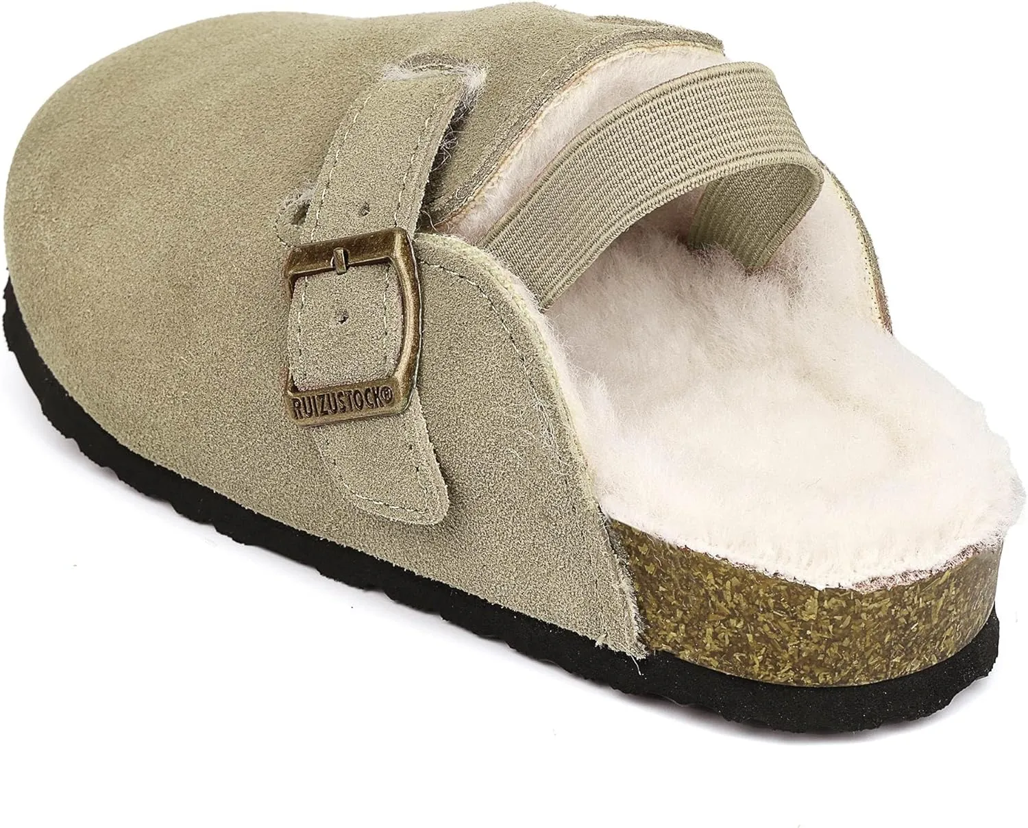 Kids Suede Clogs Toddler Clogs Boys Girls Sandals Cork Adjustable Buckle Mules