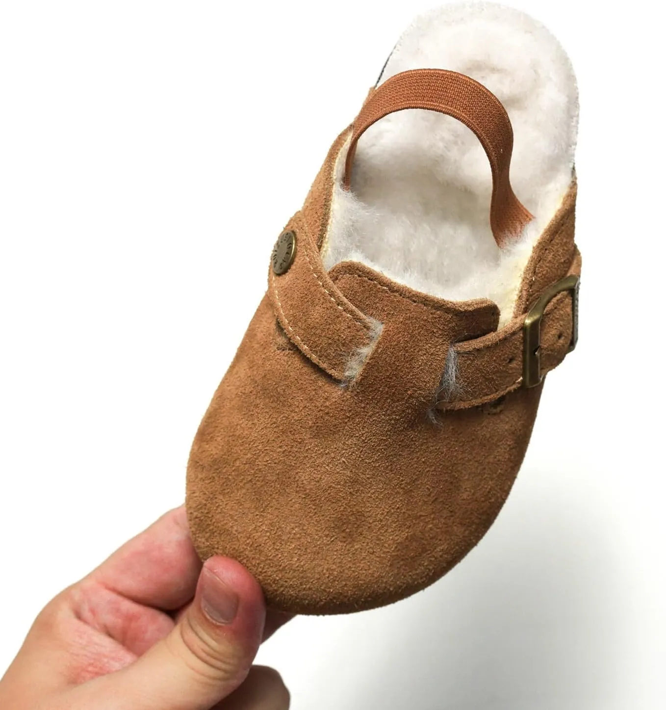 Kids Suede Clogs Toddler Clogs Boys Girls Sandals Cork Adjustable Buckle Mules