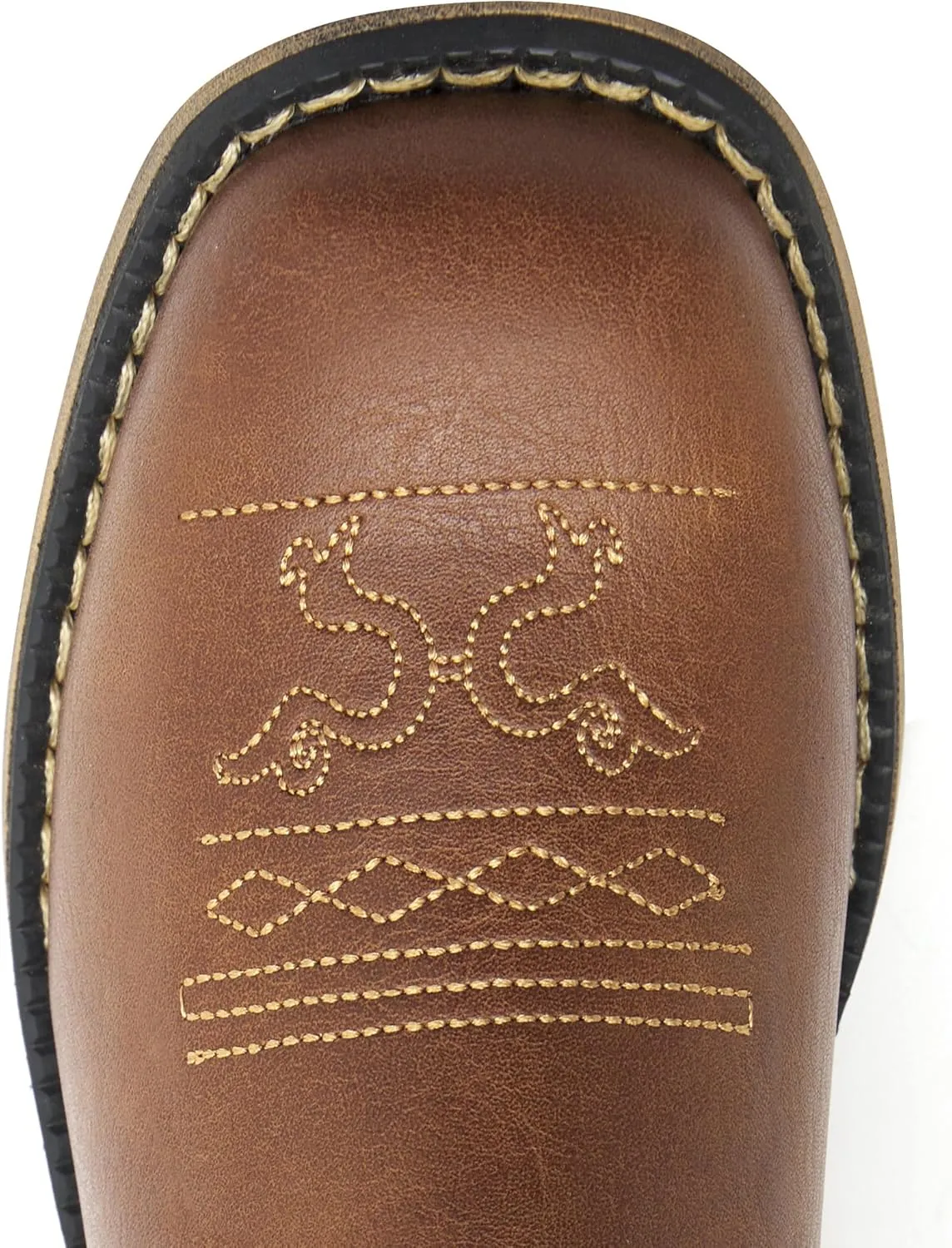 Kids Western Boots for Boys Girls Embroidered Cowgirl Cowboy Boots Square Toe Mid Calf Riding Shoes Little Kid/Big Kid