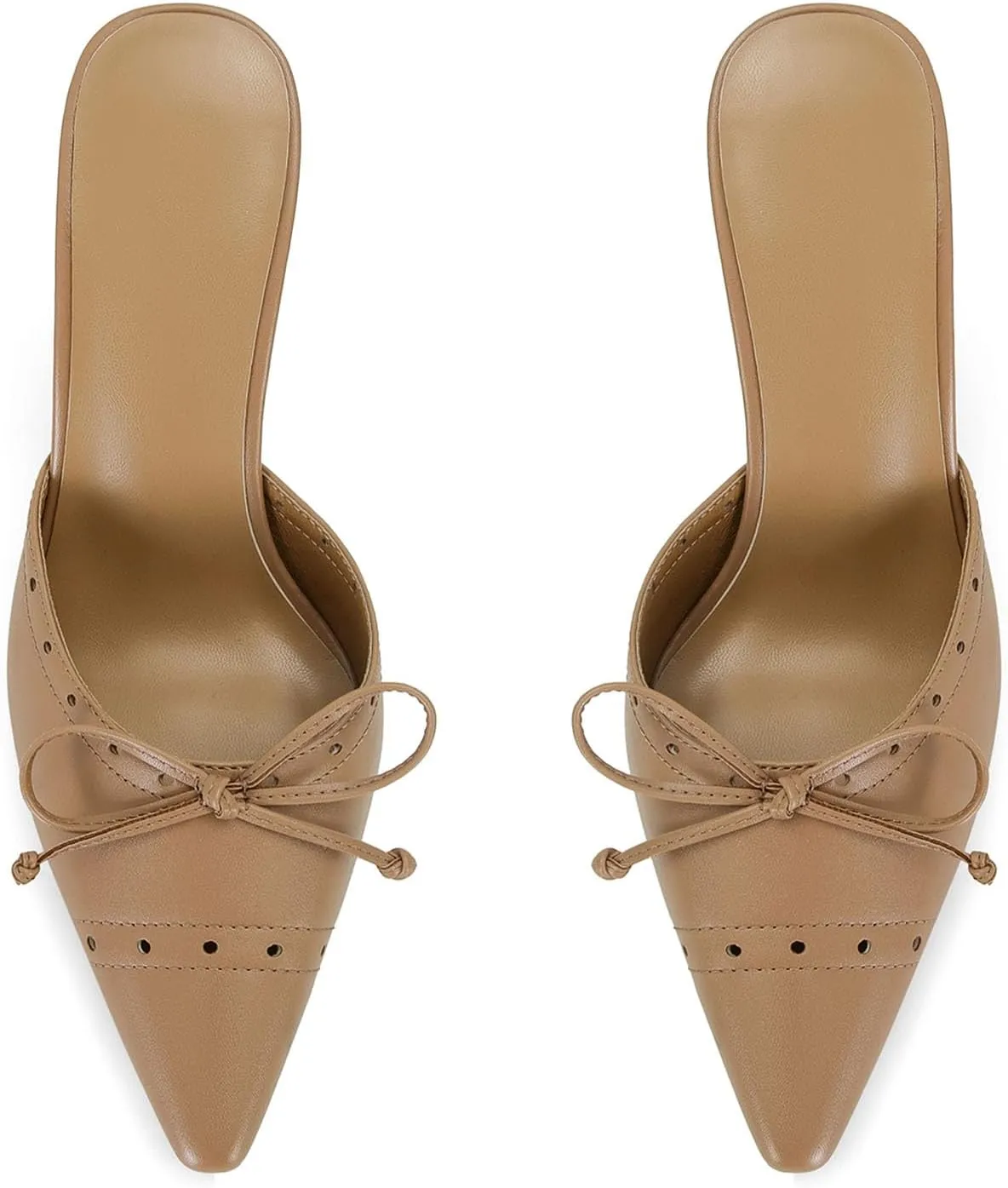 Kitten Heels for Women Dressy Pointed Toe Bow Heeled Sandals Vintage Mules Sexy Stiletto Heel Casual Pumps
