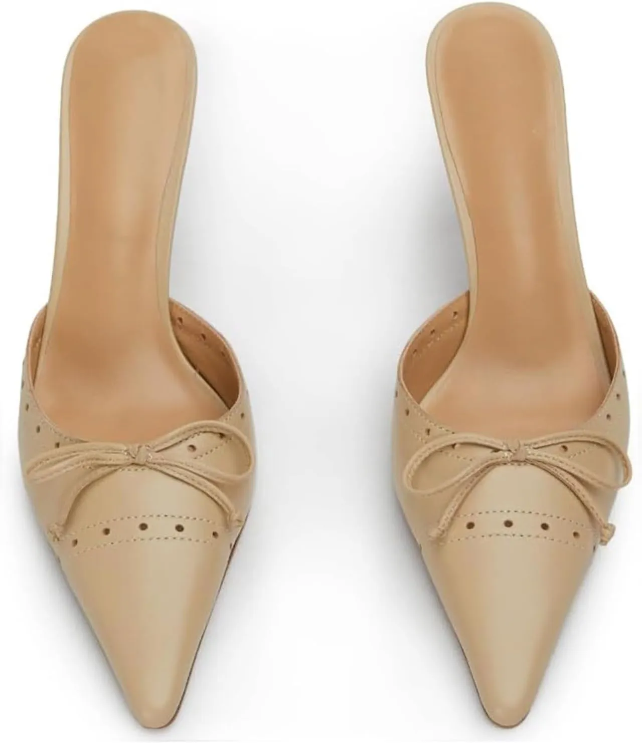 Kitten Heels for Women Dressy Pointed Toe Bow Heeled Sandals Vintage Mules Sexy Stiletto Heel Casual Pumps
