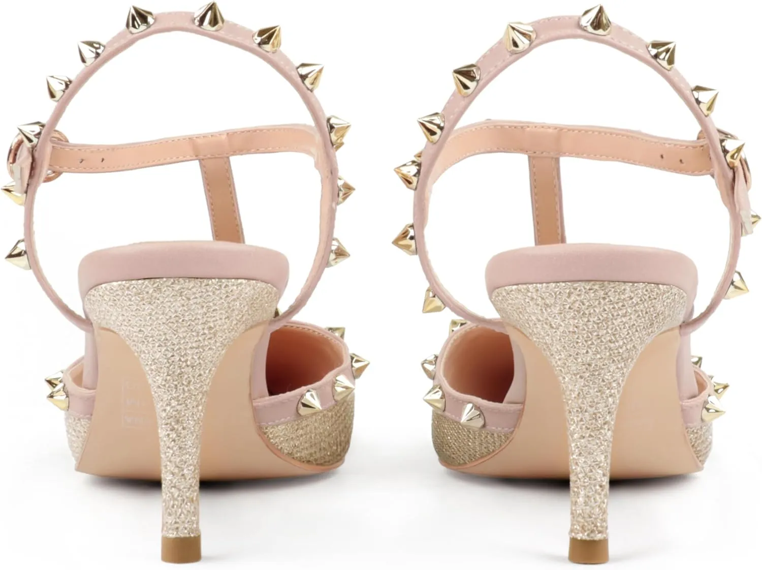 Kitten Heels Strappy Sandals for Women Slingback Pumps Closed Toe Sandals