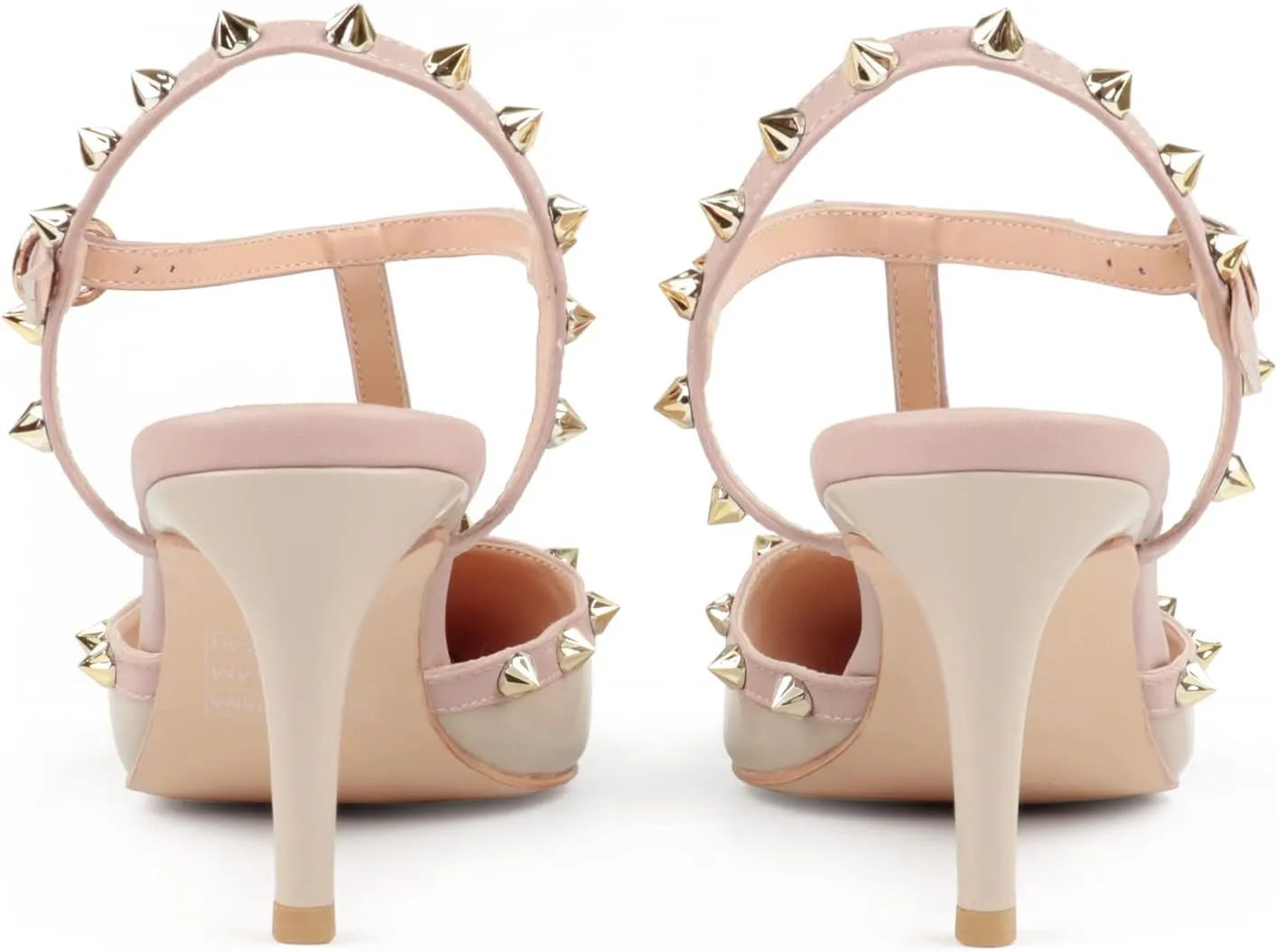 Kitten Heels Strappy Sandals for Women Slingback Pumps Closed Toe Sandals