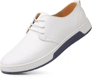 konhill Men's Casual Oxford Shoes - Breathable Dress Shoes Loafers Lace-up Flat Sneakers
