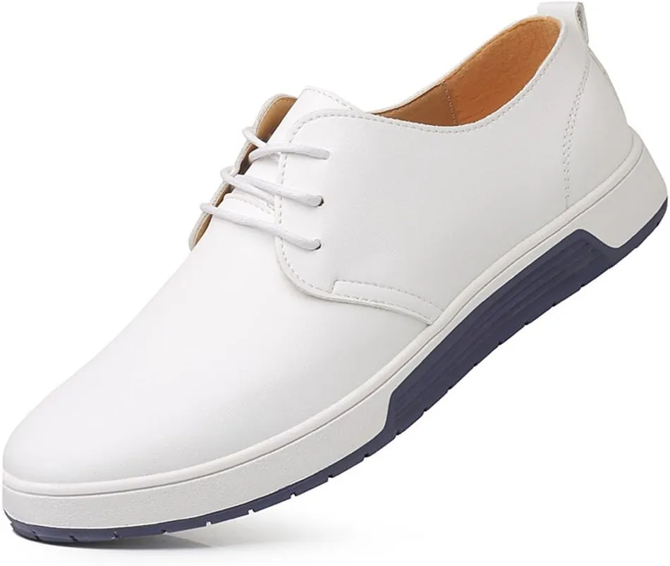 konhill Men's Casual Oxford Shoes - Breathable Dress Shoes Loafers Lace-up Flat Sneakers