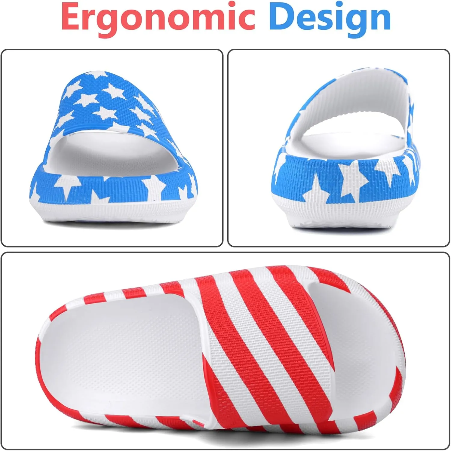 KOUECI Kids Cloud Slides Boys Girls Shower Slippers Slip on Slide Sandals Non-slip Summer Beach Pool Shoes