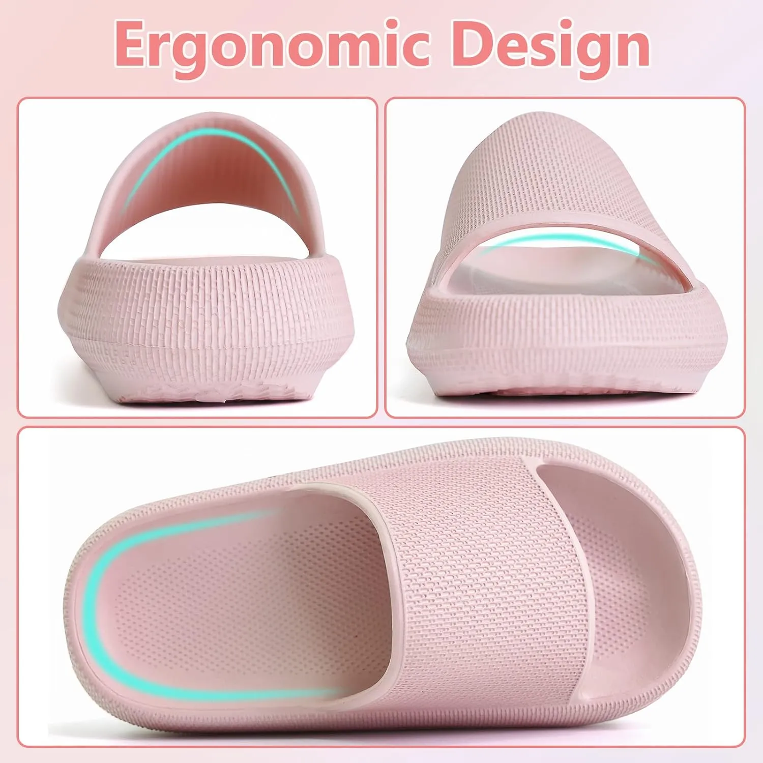 KOUECI Kids Cloud Slides Boys Girls Shower Slippers Slip on Slide Sandals Non-slip Summer Beach Pool Shoes