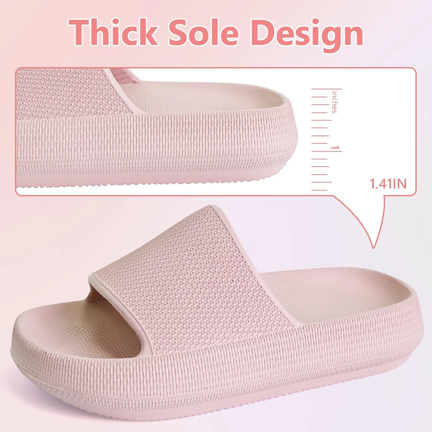 KOUECI Kids Cloud Slides Boys Girls Shower Slippers Slip on Slide Sandals Non-slip Summer Beach Pool Shoes