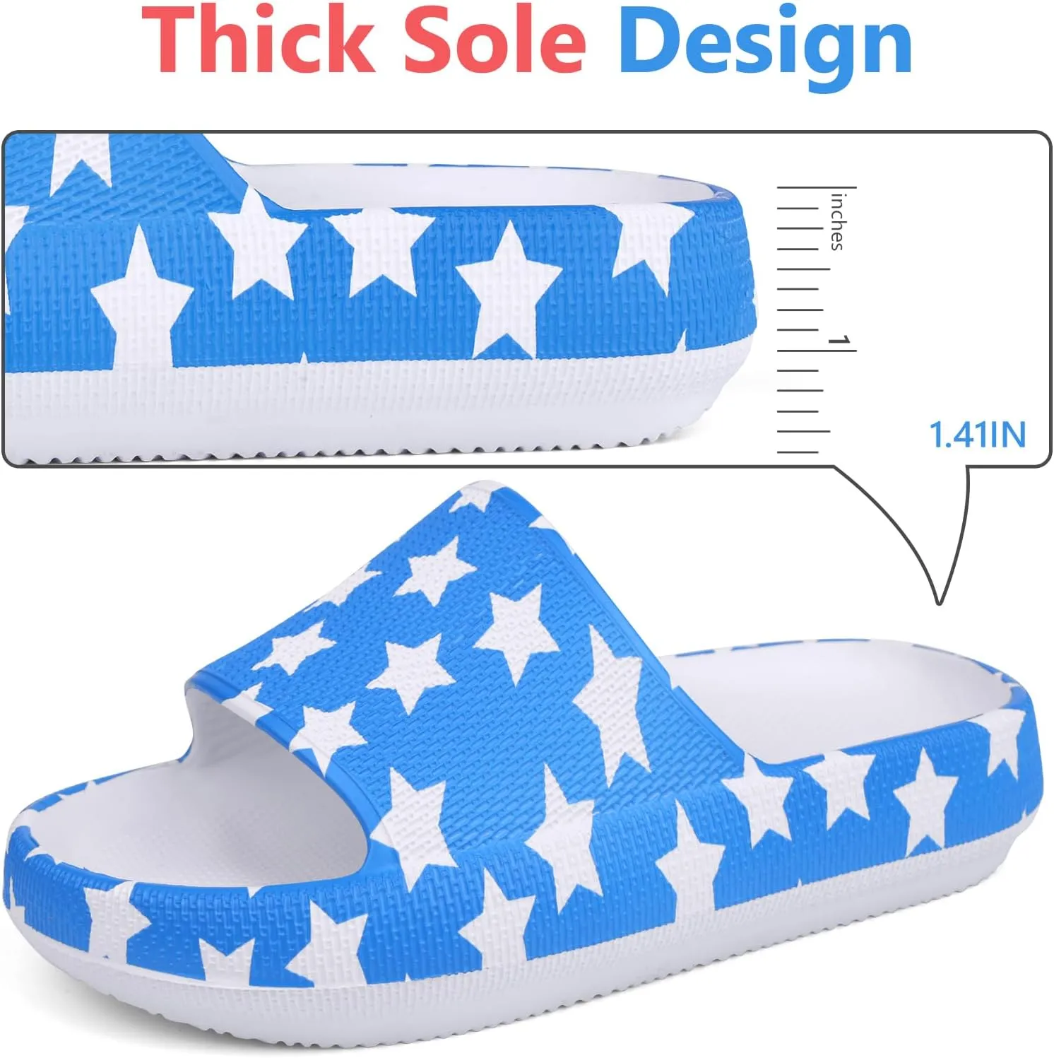 KOUECI Kids Cloud Slides Boys Girls Shower Slippers Slip on Slide Sandals Non-slip Summer Beach Pool Shoes