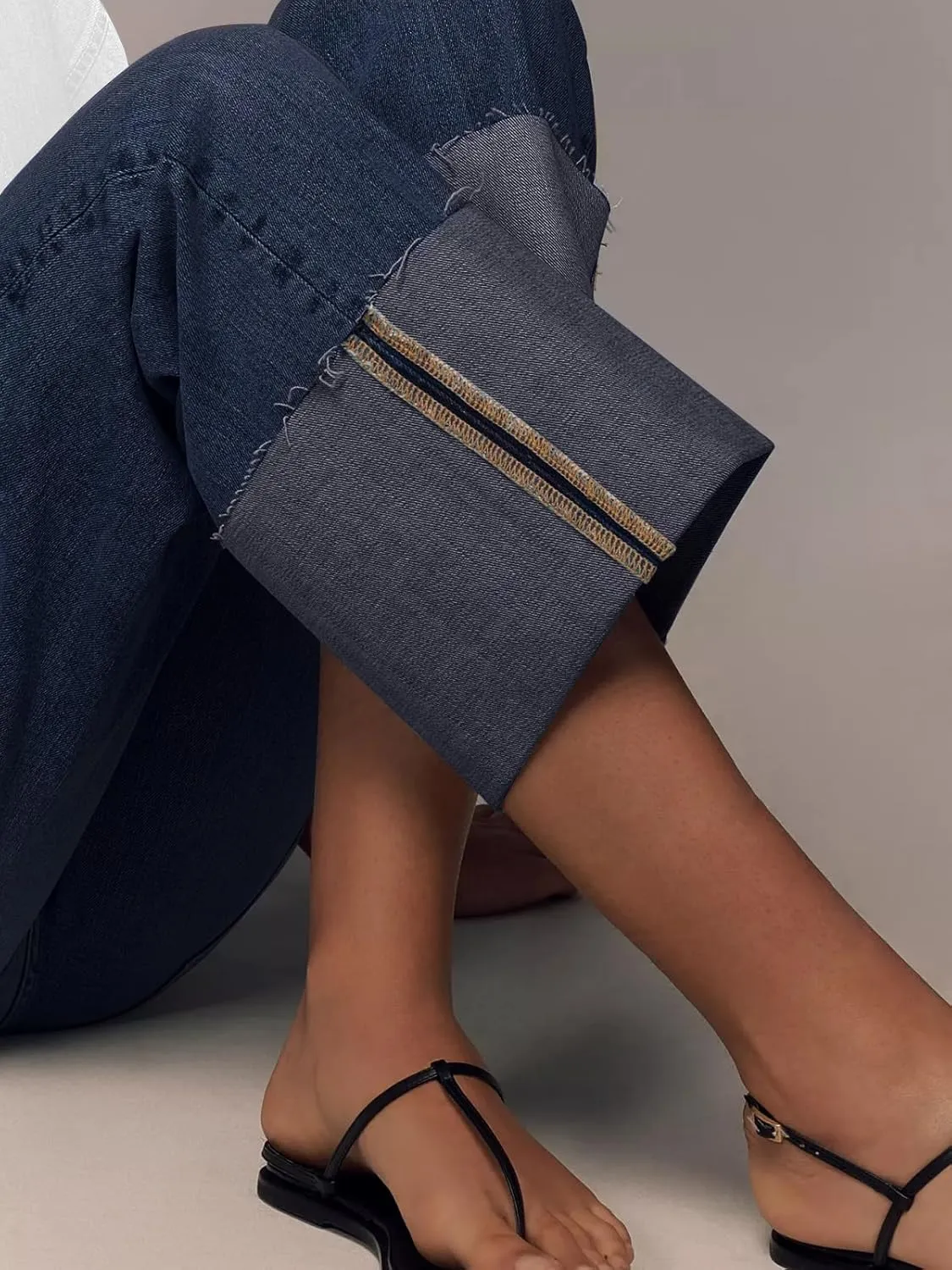 KUNMI Jeans for Women Wide Leg Baggy High Waist Boyfriends Straight Leg Stretchy Denim Pants Trendy Fall 2025