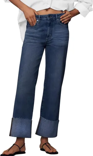 KUNMI Jeans for Women Wide Leg Baggy High Waist Boyfriends Straight Leg Stretchy Denim Pants Trendy Fall 2025