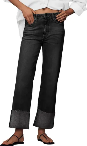 KUNMI Jeans for Women Wide Leg Baggy High Waist Boyfriends Straight Leg Stretchy Denim Pants Trendy Fall 2025