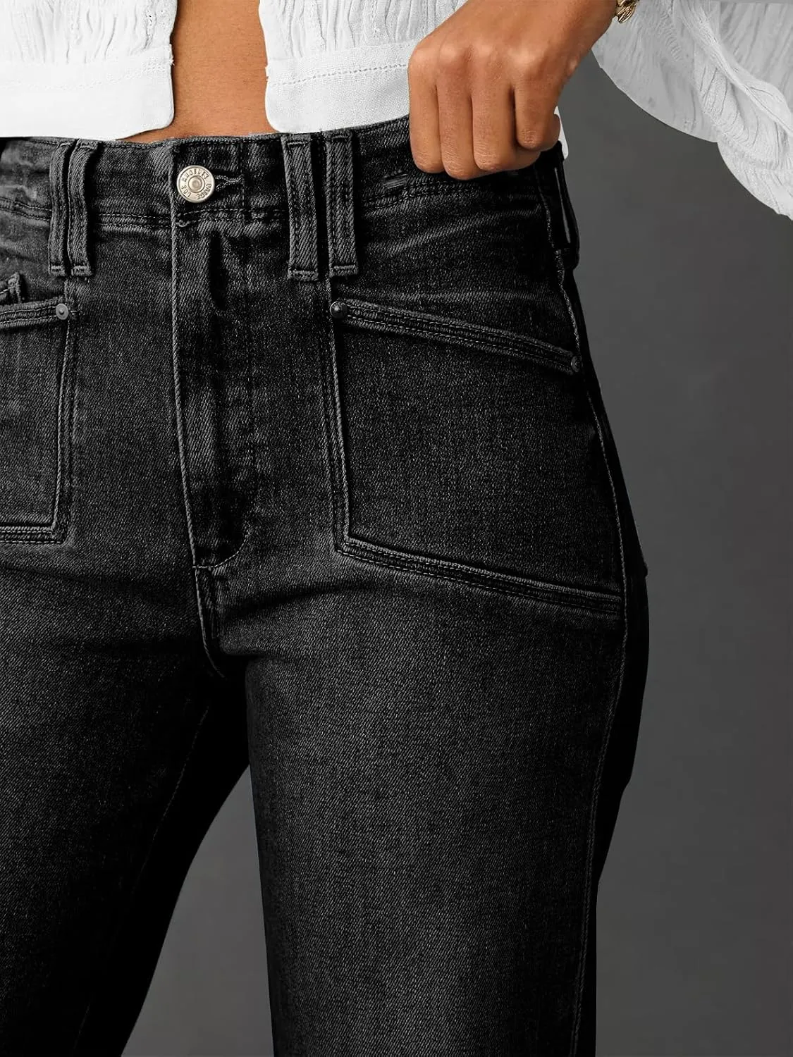 KUNMI Jeans for Women Wide Leg Baggy High Waist Boyfriends Straight Leg Stretchy Denim Pants Trendy Fall 2025