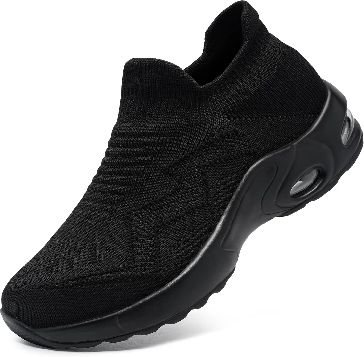 LARNMERN Steel Toe Sneakers for Women Slip On Safety Toe Work Shoes Air Cushion Walking Casual Shoes Lightweight Comfortable