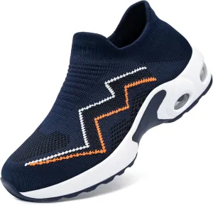 LARNMERN Steel Toe Sneakers for Women Slip On Safety Toe Work Shoes Air Cushion Walking Casual Shoes Lightweight Comfortable