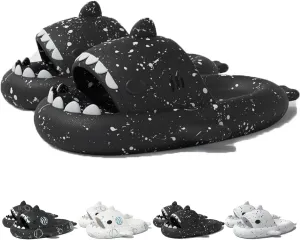 LELEBEAR Shark Slides for Women Men Summer Novelty Open Toe Cloud Shark Slide Sandals Soft Anti-slip Shark Slippers