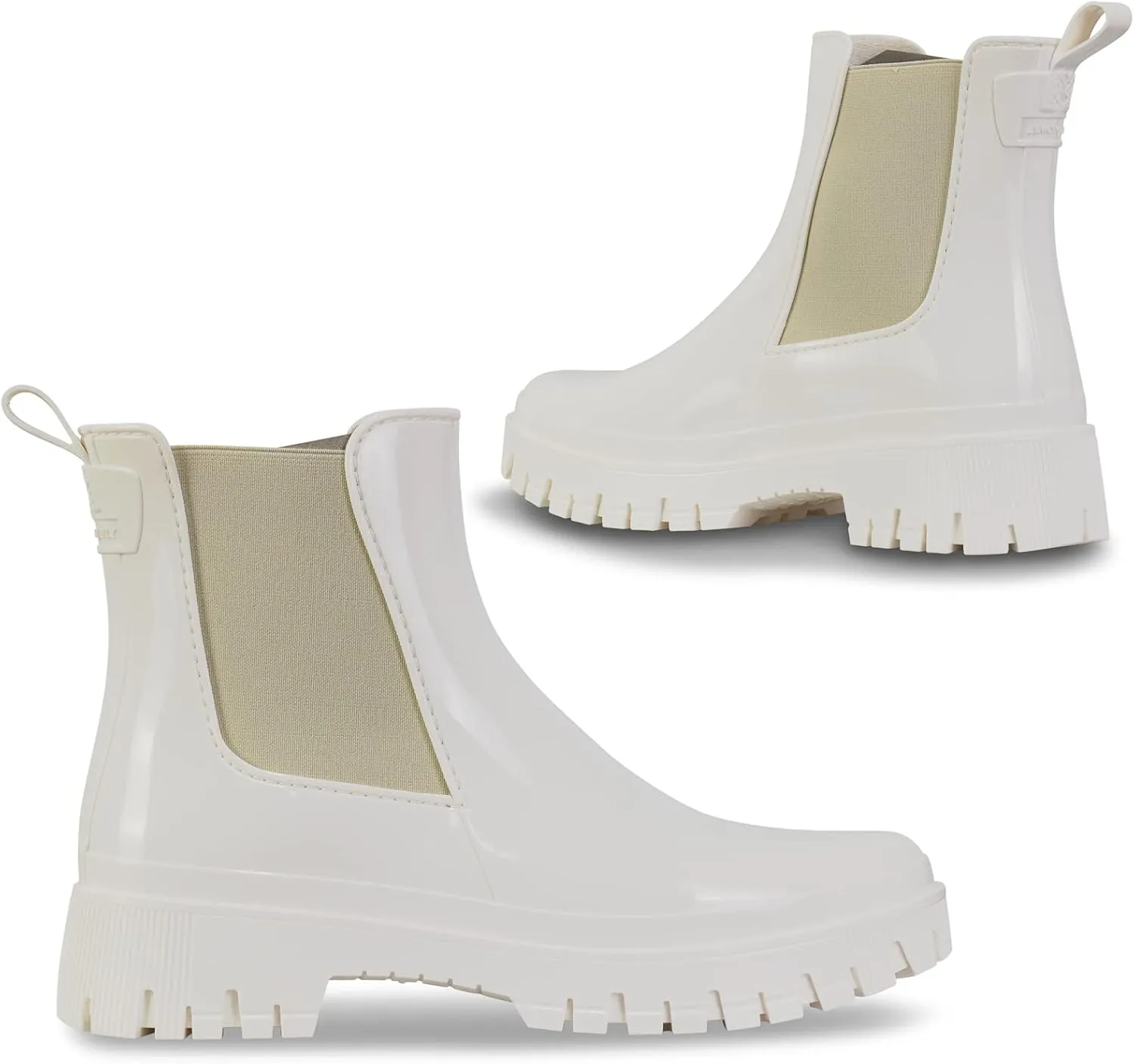 Lemon Jelly Short Rain Boots - Casual, Lemon-Scented Chelsea Boots - Water-Friendly Rain Shoes - Slip-On Ankle Platform Booties
