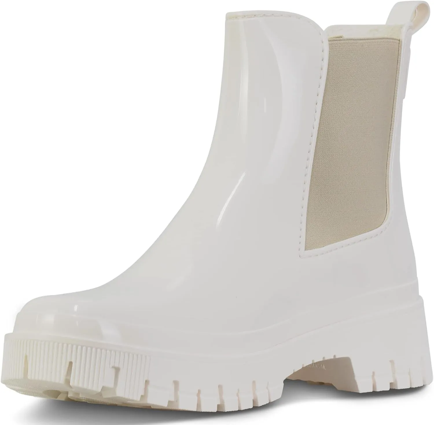 Lemon Jelly Short Rain Boots - Casual, Lemon-Scented Chelsea Boots - Water-Friendly Rain Shoes - Slip-On Ankle Platform Booties