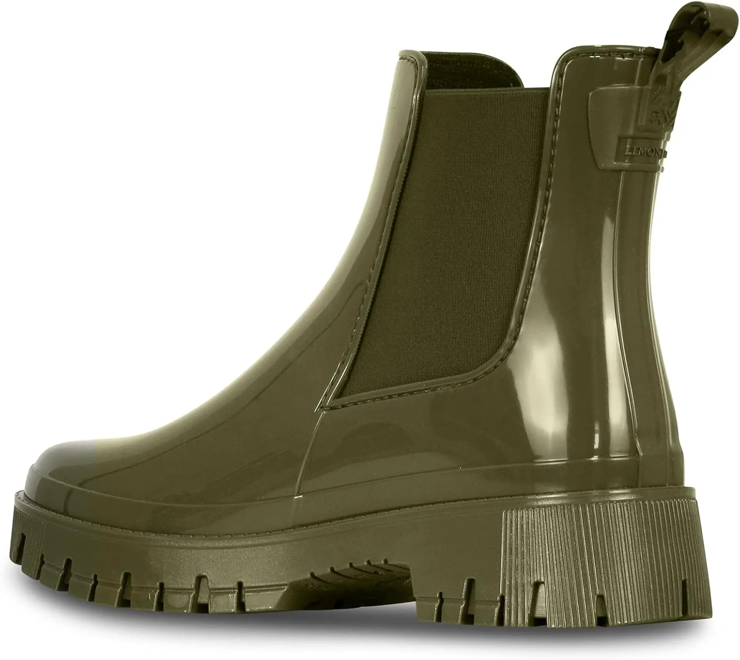 Lemon Jelly Short Rain Boots - Casual, Lemon-Scented Chelsea Boots - Water-Friendly Rain Shoes - Slip-On Ankle Platform Booties