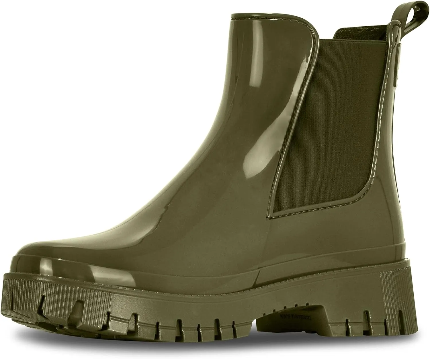 Lemon Jelly Short Rain Boots - Casual, Lemon-Scented Chelsea Boots - Water-Friendly Rain Shoes - Slip-On Ankle Platform Booties