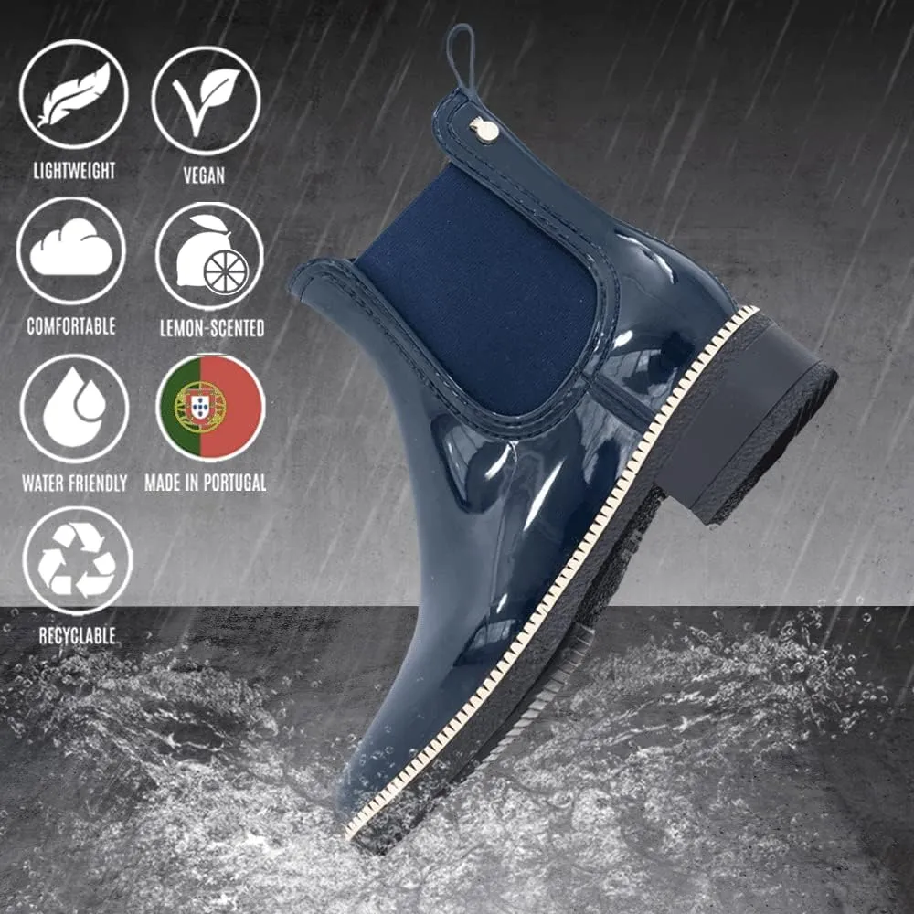 Lemon Jelly Women's Chelsea Boots - Casual, Lemon-Scented Rain Boots - Water-Friendly Ankle Booties - Comfortable Slip-On Boots - Trendy Shoe for Ladies or Girls