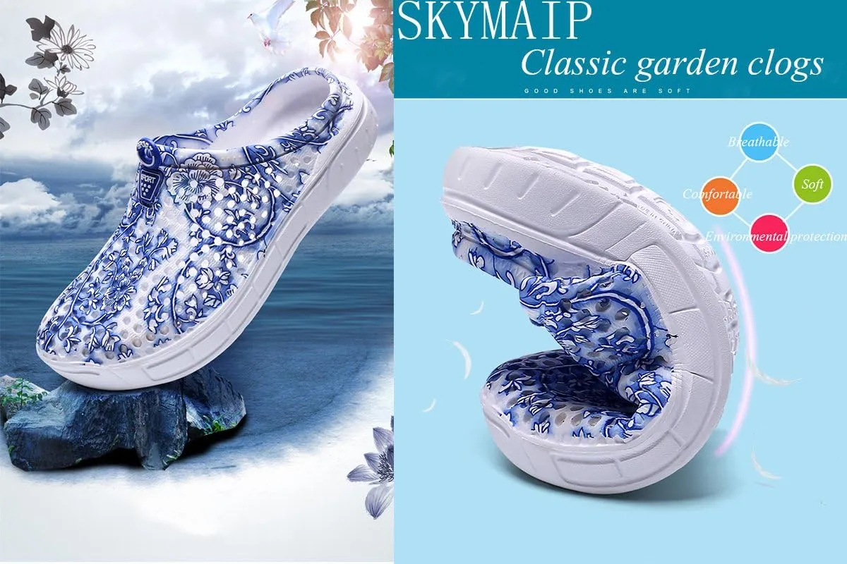 LIBINXIF Women Garden Clog Shoes Mesh Summer Breathable Slippers Beach Sandals Shower Footwear Water Shoes Walking Anti-Slip Shoes