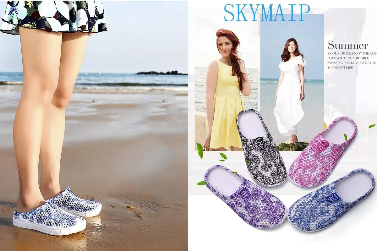 LIBINXIF Women Garden Clog Shoes Mesh Summer Breathable Slippers Beach Sandals Shower Footwear Water Shoes Walking Anti-Slip Shoes