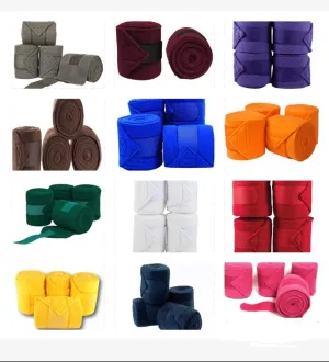 Lift Sports Horse Fleece Bandages/Polo Wraps/Stable Wraps Equestrian Leg Wraps Set of 4 TACK Equestrian Boots Protection (Navy)