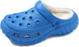 Lined Clogs Garden Shoes Kids Boys Girls Fuzzy Fur Lined Clogs Winter Warm House Home Bedroom Slippers Slip On Mules Indoor Outdoor - Non Slip Sole