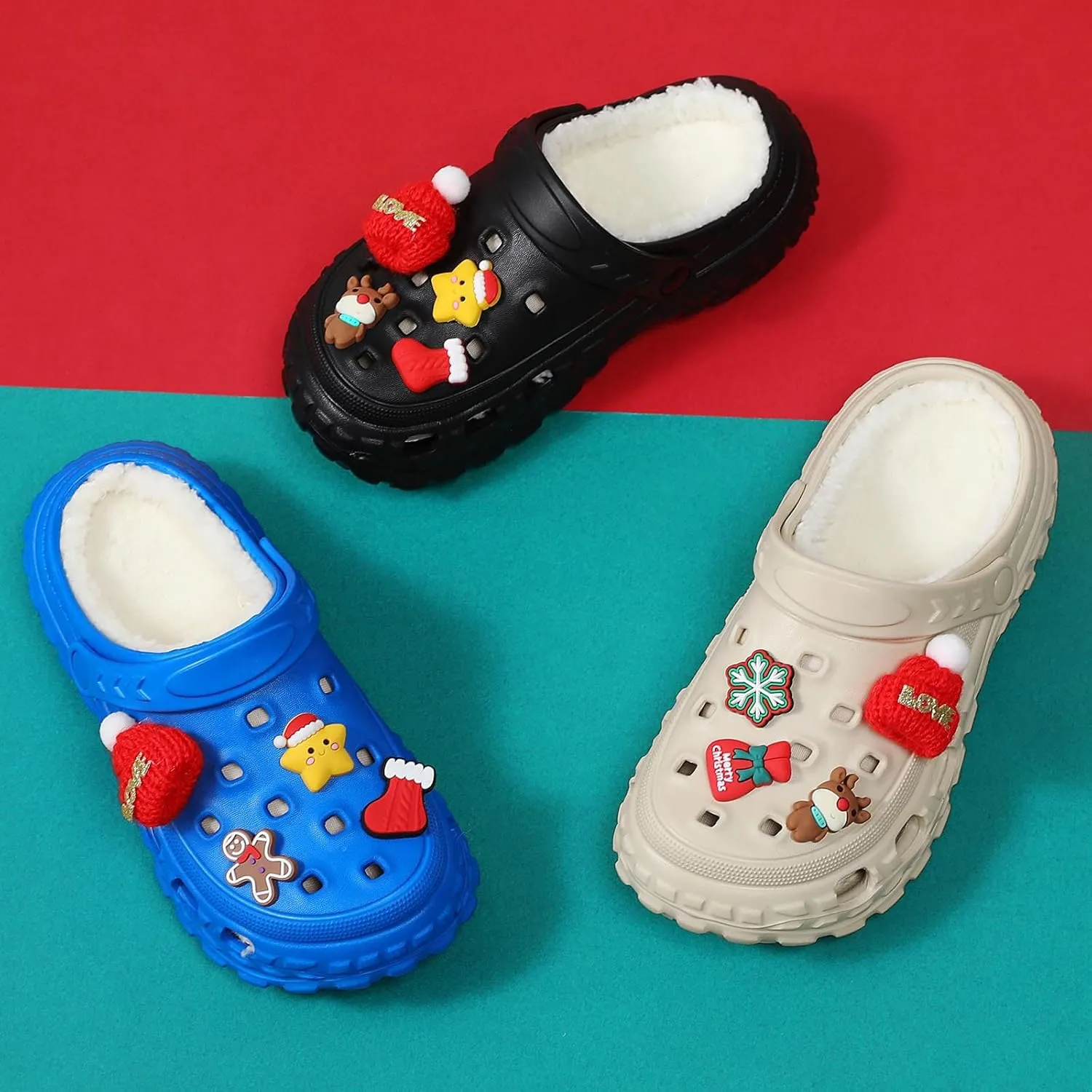 Lined Clogs Garden Shoes Kids Boys Girls Fuzzy Fur Lined Clogs Winter Warm House Home Bedroom Slippers Slip On Mules Indoor Outdoor - Non Slip Sole