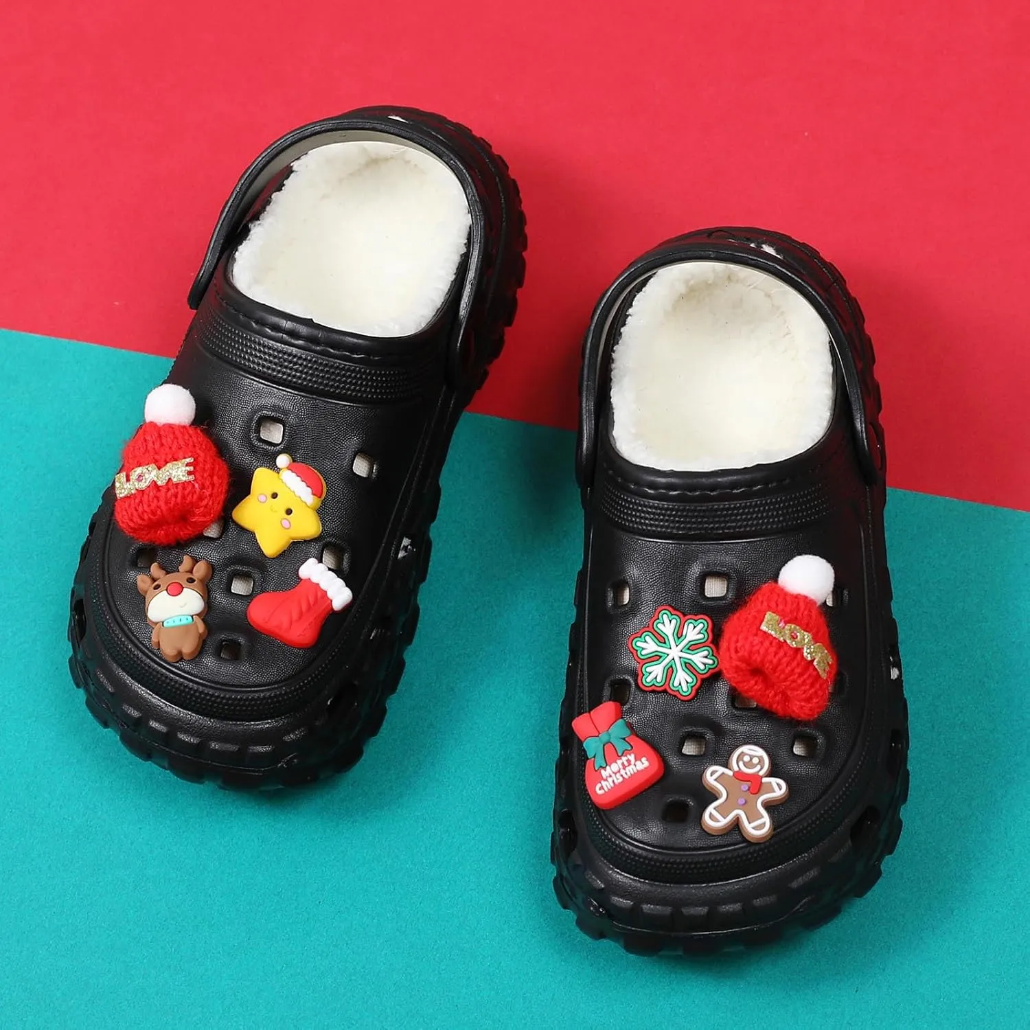 Lined Clogs Garden Shoes Kids Boys Girls Fuzzy Fur Lined Clogs Winter Warm House Home Bedroom Slippers Slip On Mules Indoor Outdoor - Non Slip Sole