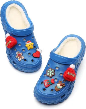Lined Clogs Garden Shoes Kids Boys Girls Fuzzy Fur Lined Clogs Winter Warm House Home Bedroom Slippers Slip On Mules Indoor Outdoor - Non Slip Sole