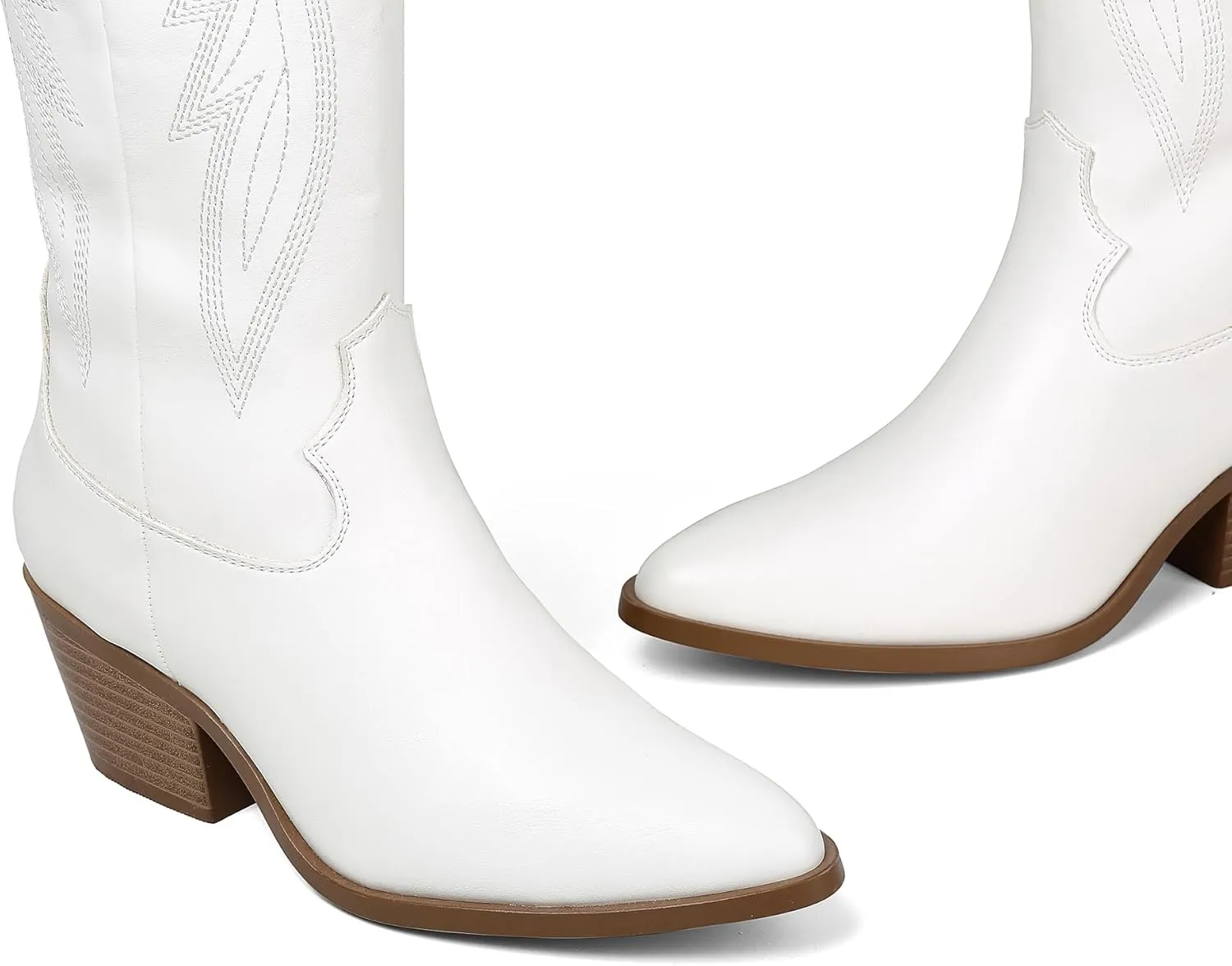 LISYIIZ Westen Cowboy Boots for Women Knee High Pointed Toe Tall Cowgirl Boots with Zip Retro Embroidered Block Heel for Girls Ladies Fall Winter