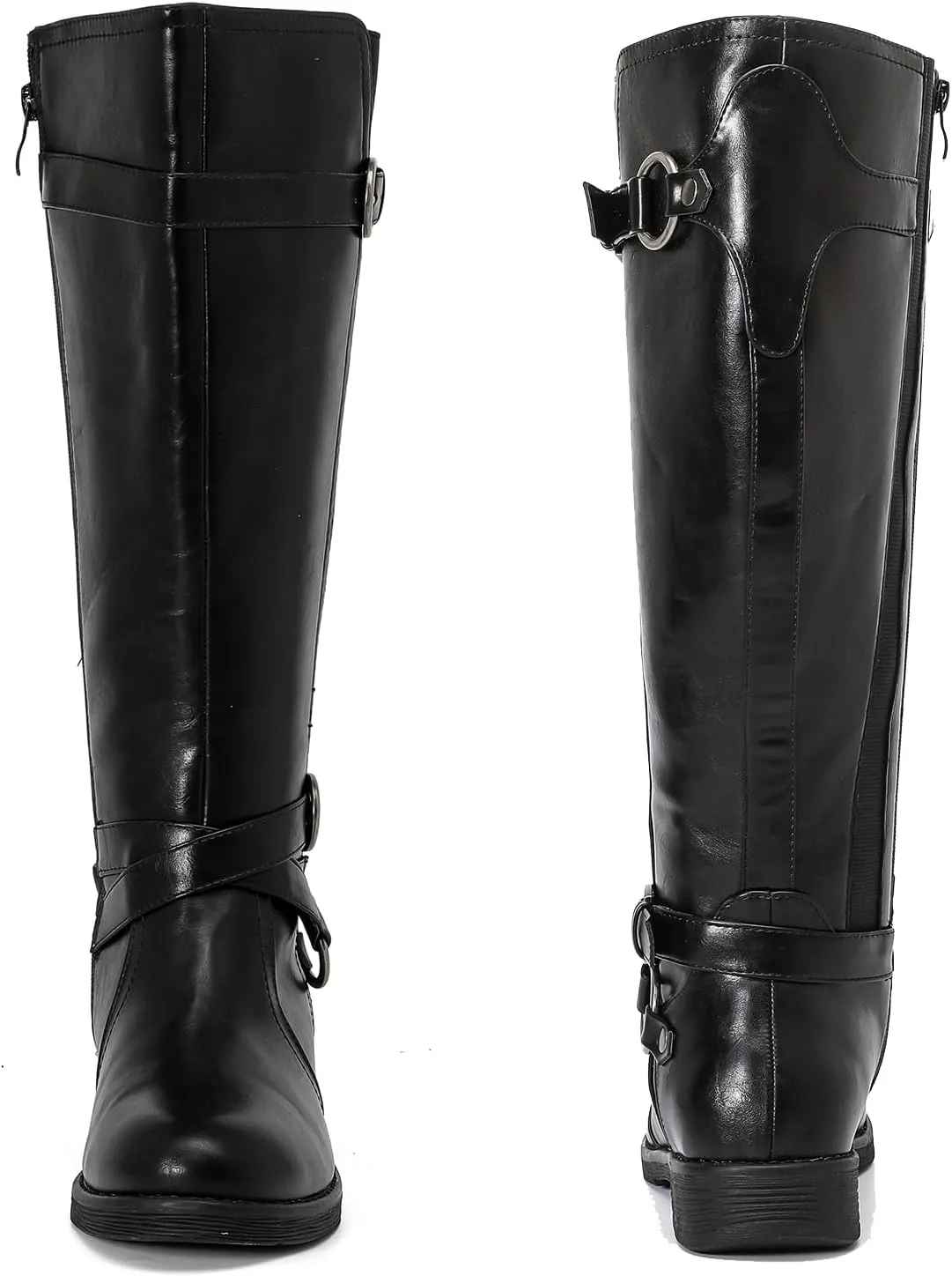 Luoika Women's Extra Wide Calf Cowboy Knee High Boots, Wide Width Cowgirl Slouchy Boots.