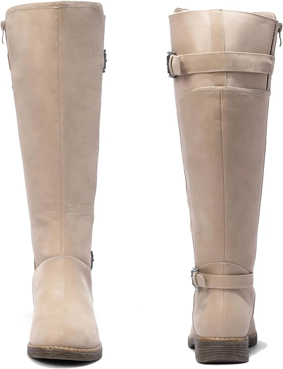 Luoika Women's Extra Wide Calf Knee High Boots, Plus Size Wide Width Knee-High Boots Winter Fall Low Heel Ridding Boots.
