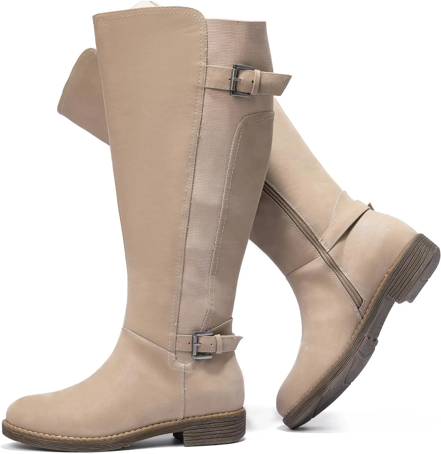 Luoika Women's Extra Wide Calf Knee High Boots, Plus Size Wide Width Knee-High Boots Winter Fall Low Heel Ridding Boots.