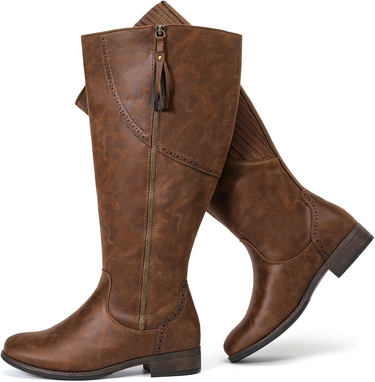 Luoika Women's Extra Wide Calf Knee High Boots, Wide Width Plus Size Knee-High Boots Low Heel Fashion Winter Boots.