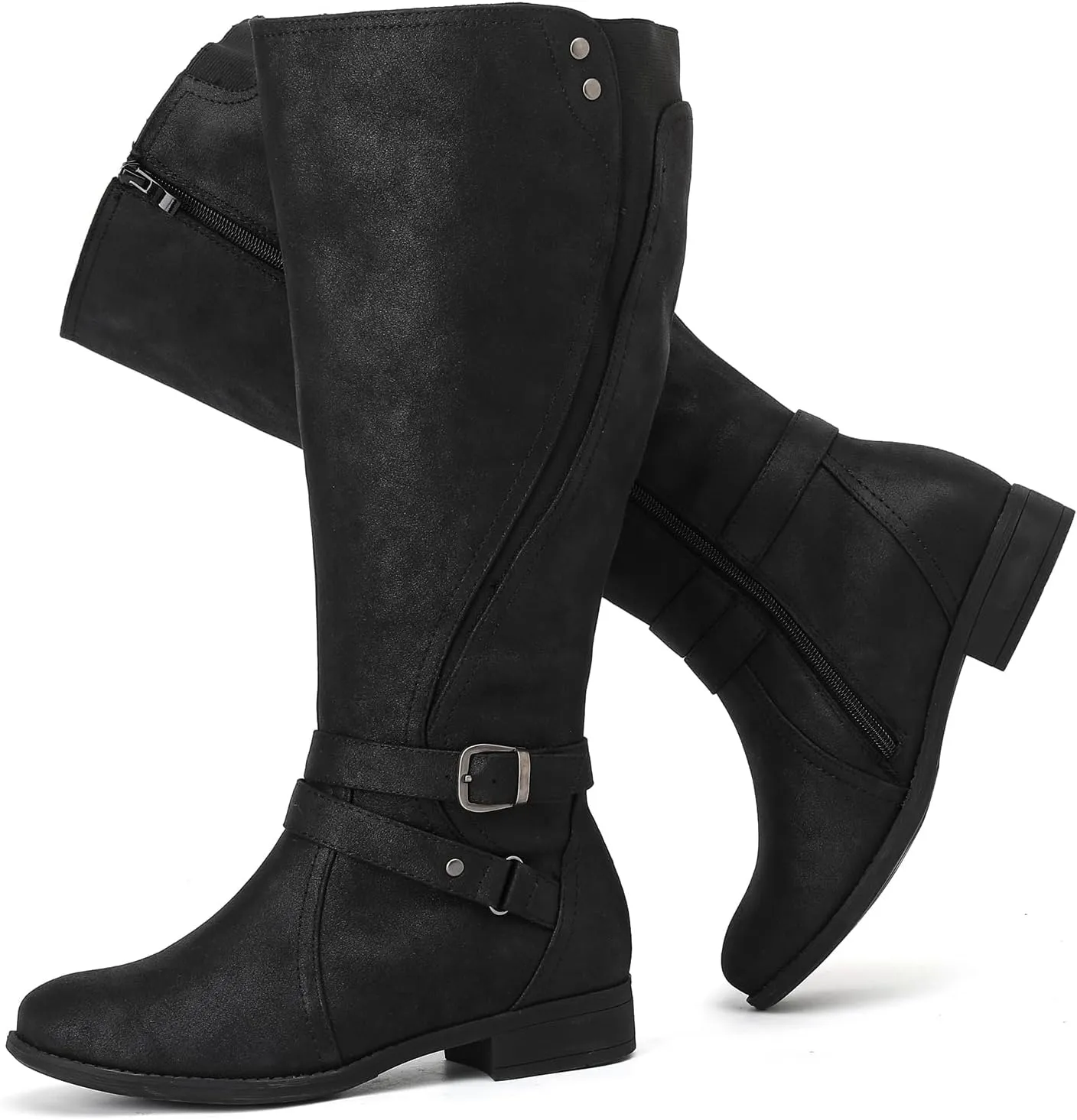 Luoika Women's Extra Wide Calf Knee High Boots, Wide Width Plus Size Knee-High Boots Low Heel Fashion Winter Boots.