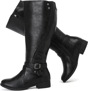 Luoika Women's Extra Wide Calf Knee High Boots, Wide Width Plus Size Knee-High Boots Low Heel Fashion Winter Boots.