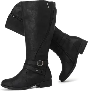 Luoika Women's Extra Wide Calf Knee High Boots, Wide Width Plus Size Knee-High Boots Low Heel Fashion Winter Boots.
