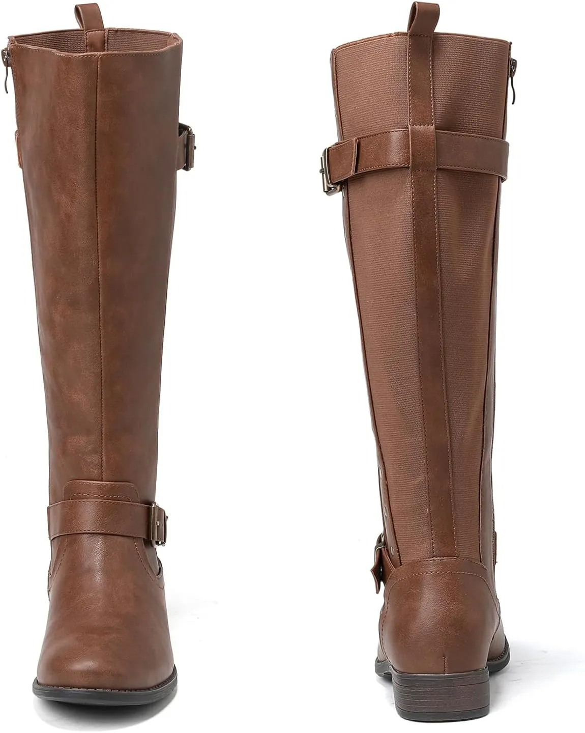 Luoika Women's Extra Wide Calf Knee High Boots, Wide Width Round-Toe Blocked Heel Winter Tall Boots.