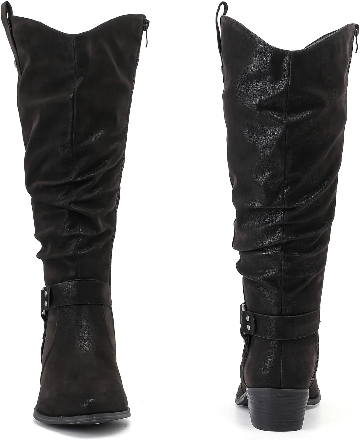 Luoika Women's Extra Wide Calf Knee High Boots, Wide Width Slouchy Knee-High Boots.