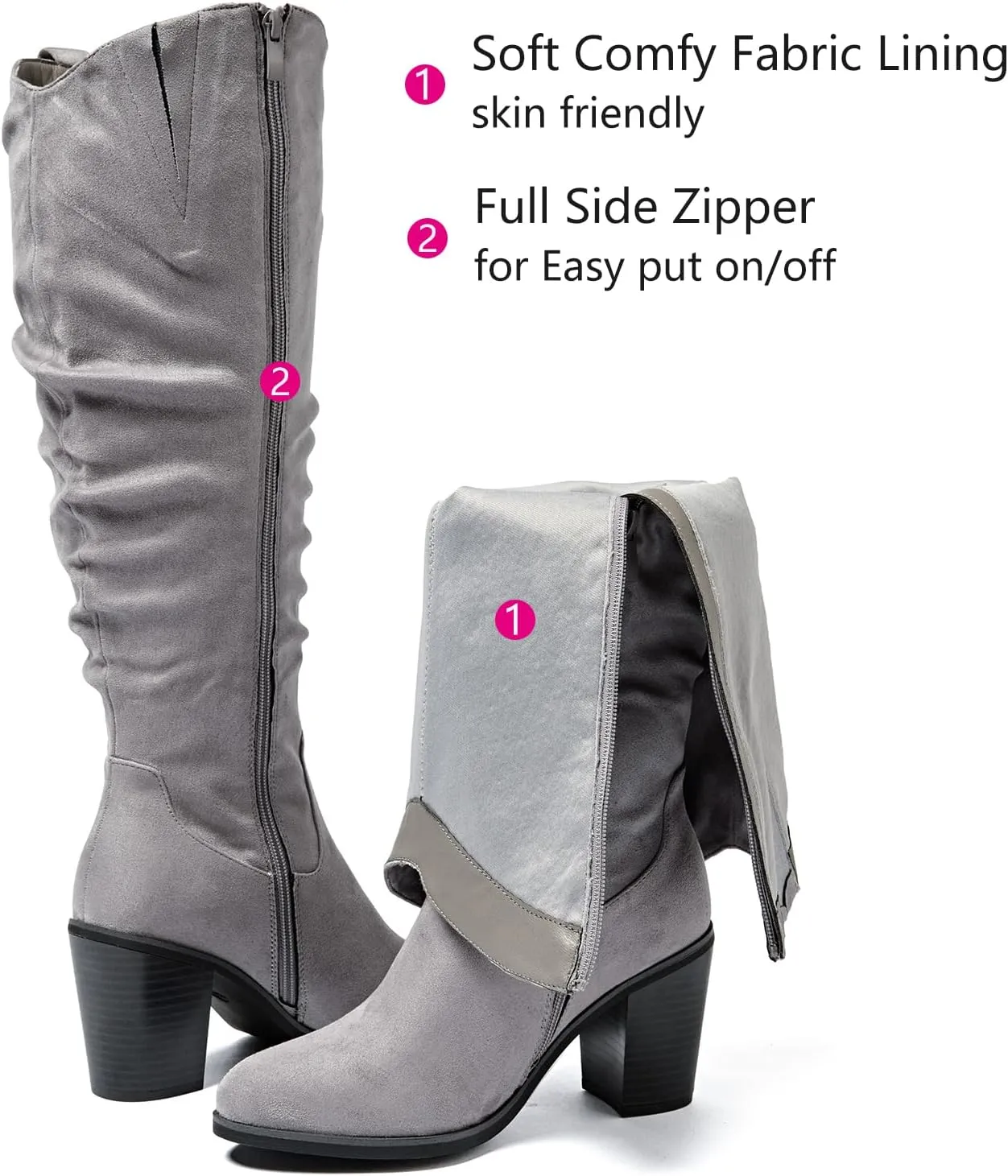 Luoika Women's Extra Wide Calf Knee High Boots, Wide Width Winter Tall Boots.