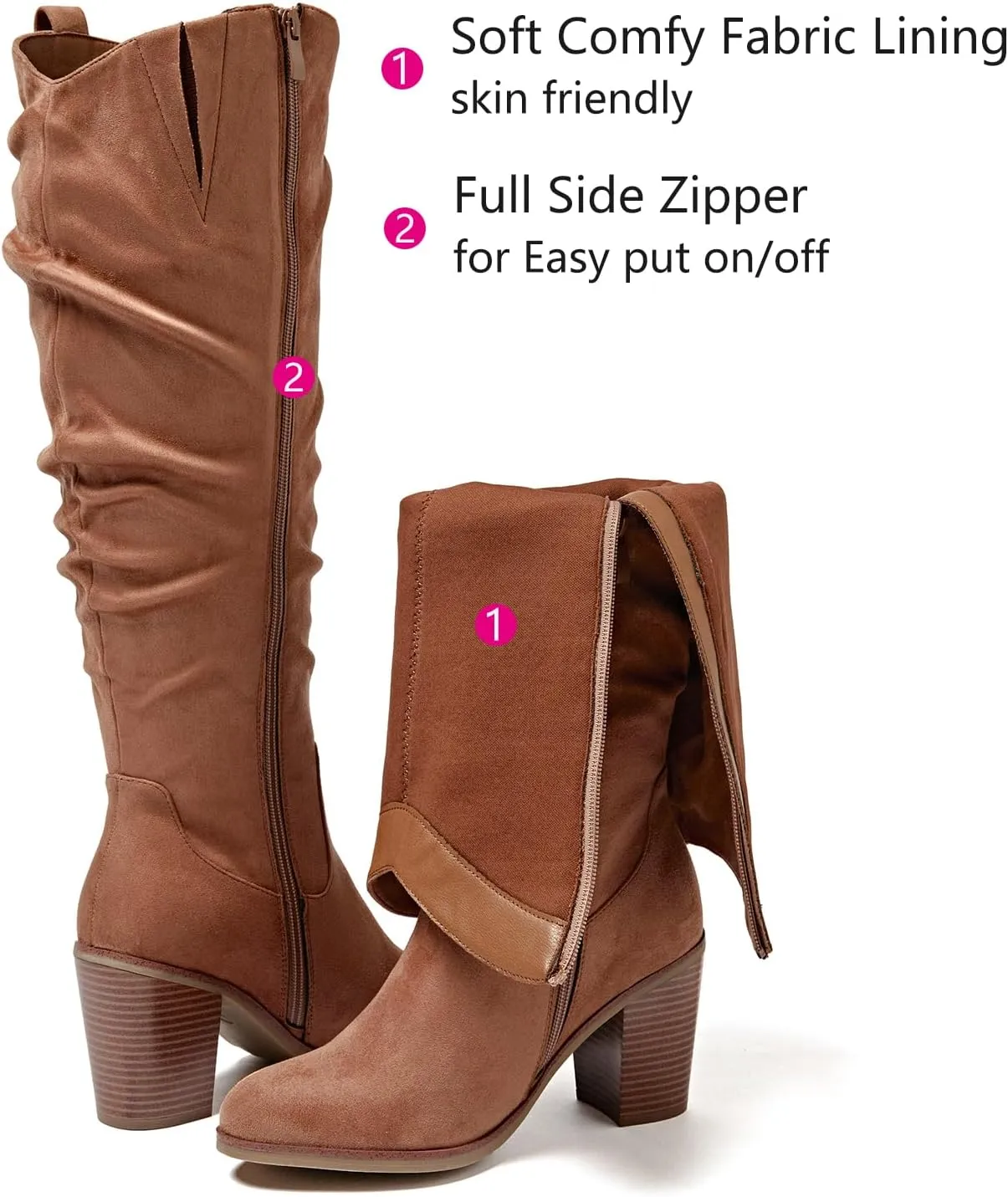 Luoika Women's Extra Wide Calf Knee High Boots, Wide Width Winter Tall Boots.