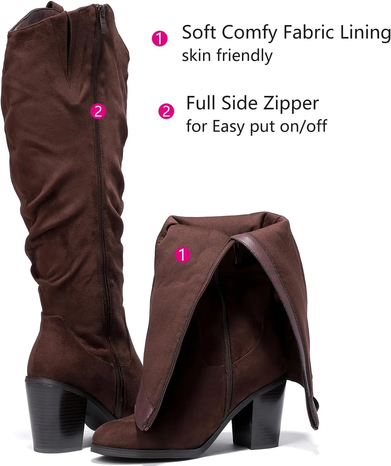 Luoika Women's Extra Wide Calf Knee High Boots, Wide Width Winter Tall Boots.