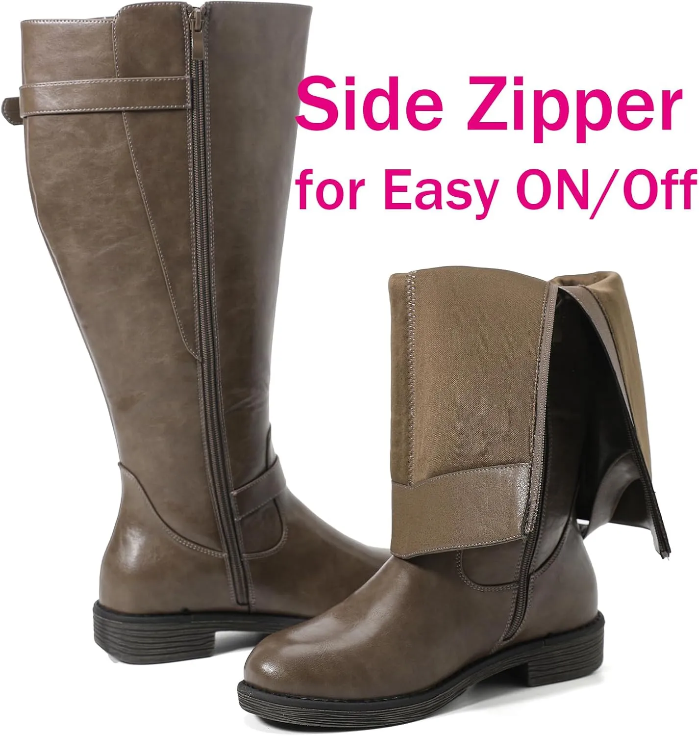 Luoika Women's Extra Wide Calf Knee High Boots, Wide Width Winter Tall Boots.
