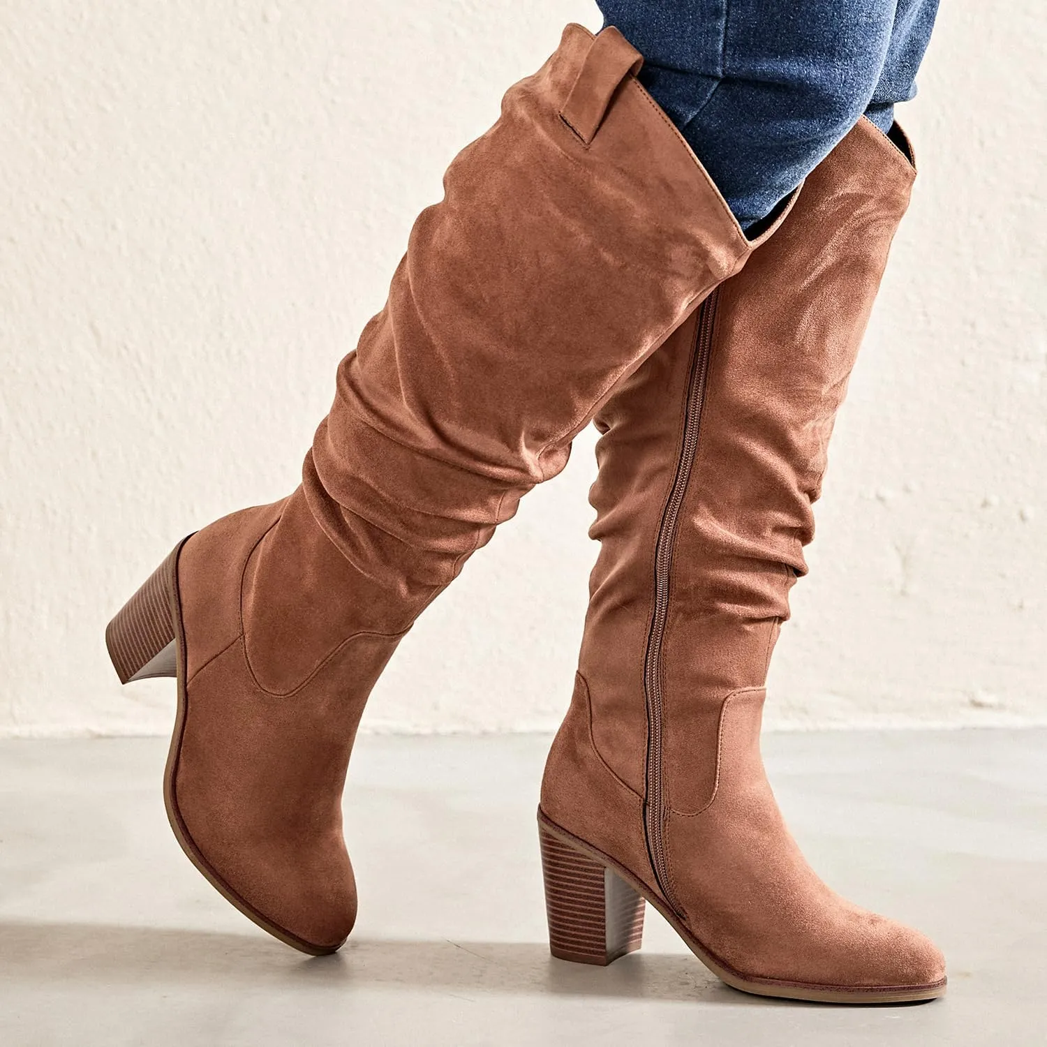 Luoika Women's Extra Wide Calf Knee High Boots, Wide Width Winter Tall Boots.