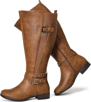 Luoika Women's Extra Wide Calf Knee High Boots, Wide Width Winter Tall Boots.