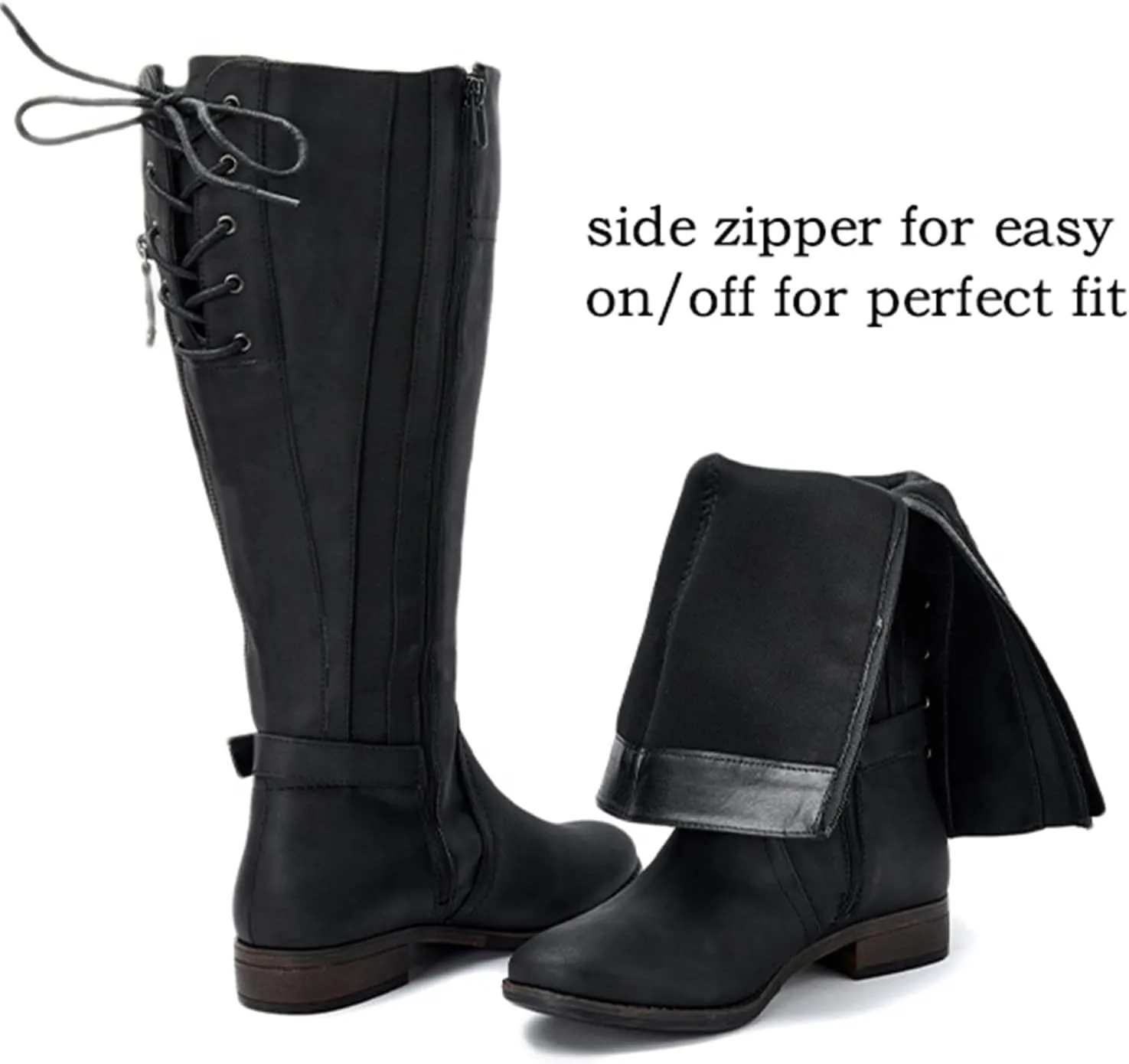 Luoika Women's Extra Wide Calf Knee High Boots, Wide Width Winter Tall Boots.